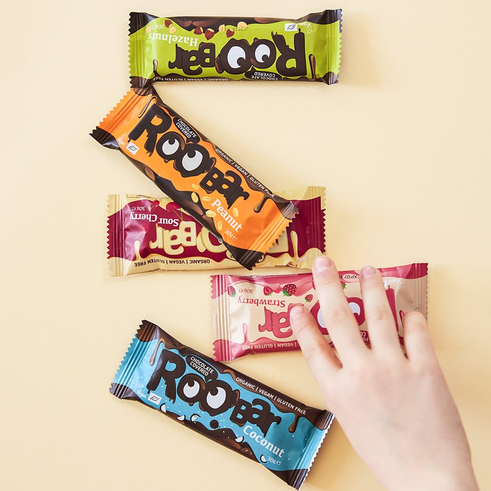 Roobar Schoko-Riegel Probierpaket Probierpaket Schokoriegel Roobar (15 Riegel)