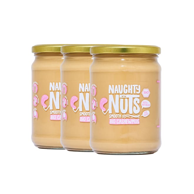 Naughty Nuts Nussbutter Bio Cashewmus Smooth (500g Glas)