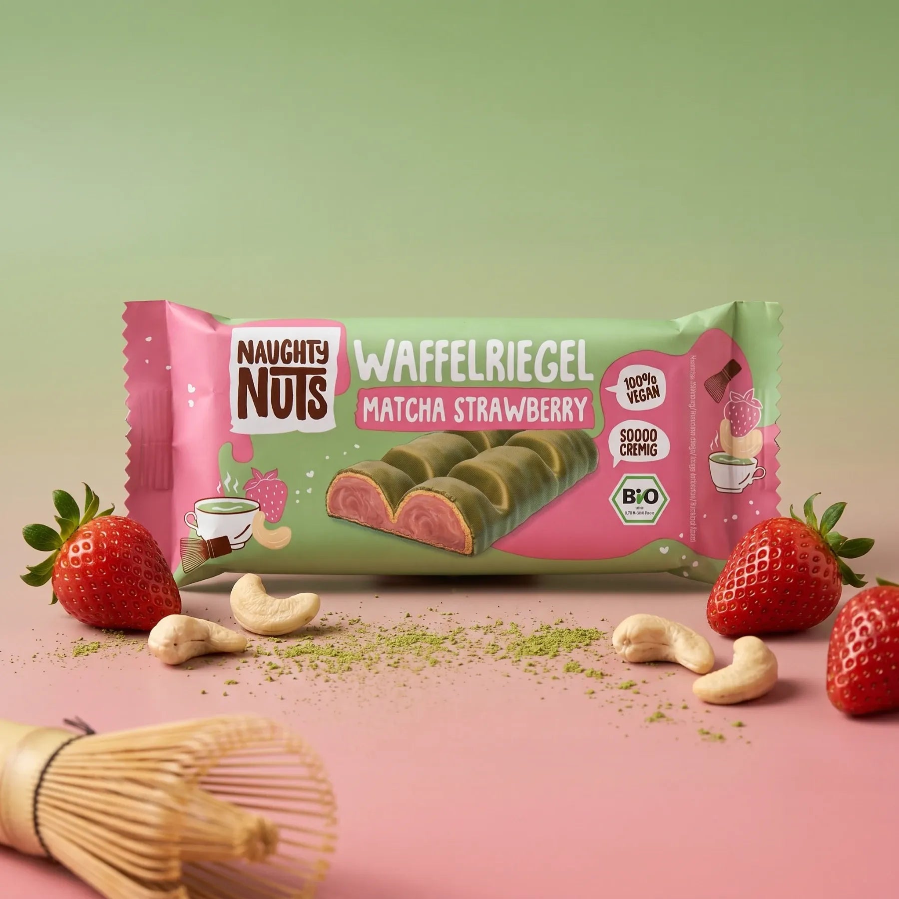 Waffelriegel Matcha Strawberry