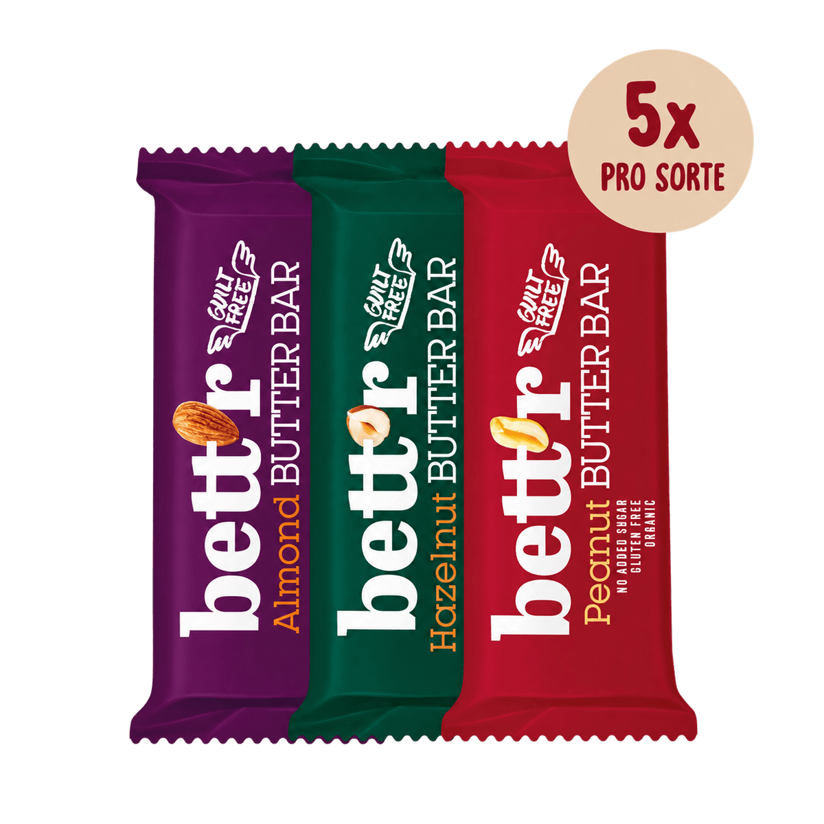 Bett'r Nussmus Riegel Probierpaket Bio Nussmus-Riegel Mixed Box (15 Riegel)