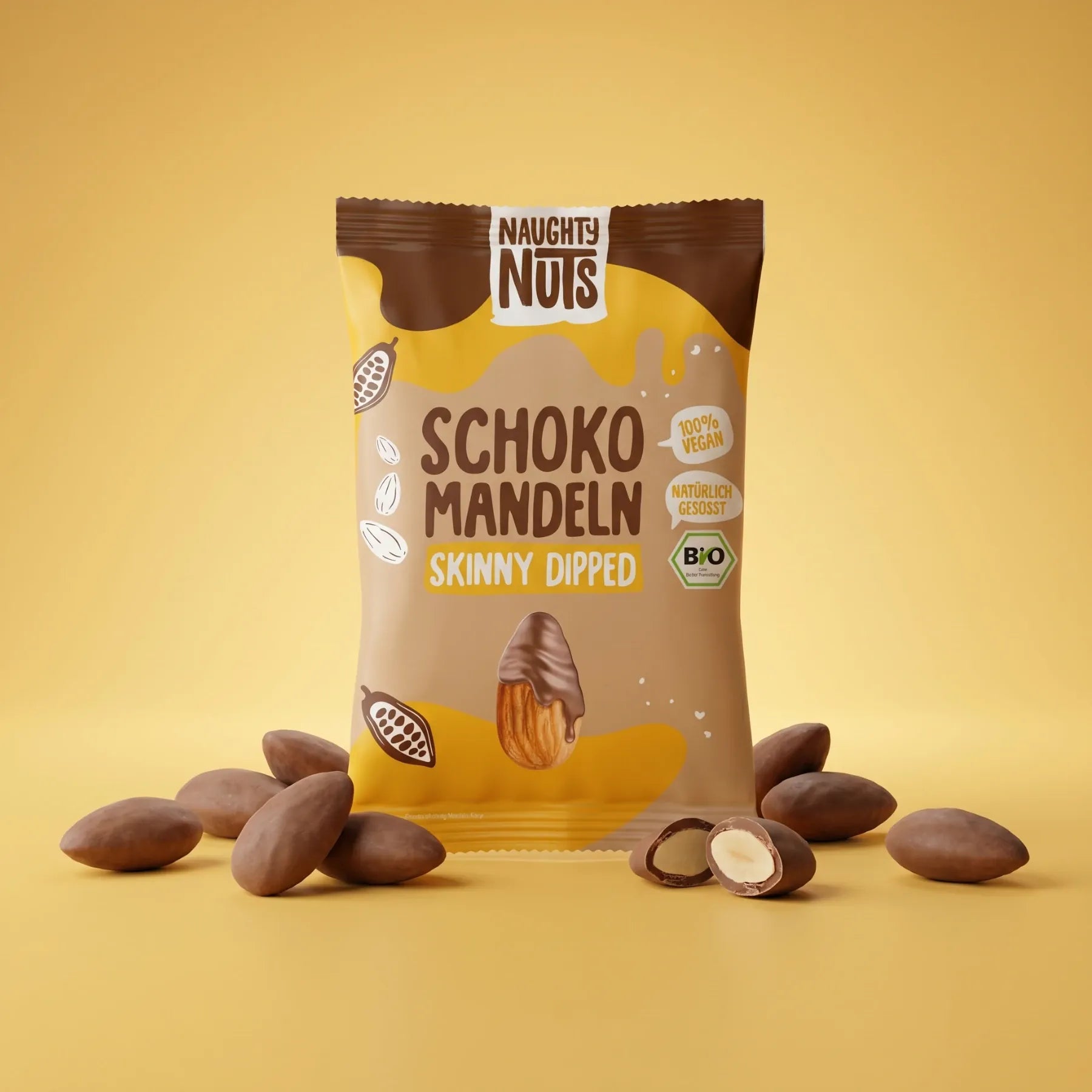 Naughty Nuts Bio Schoko-Mandeln (skinny dipped) 10er Box