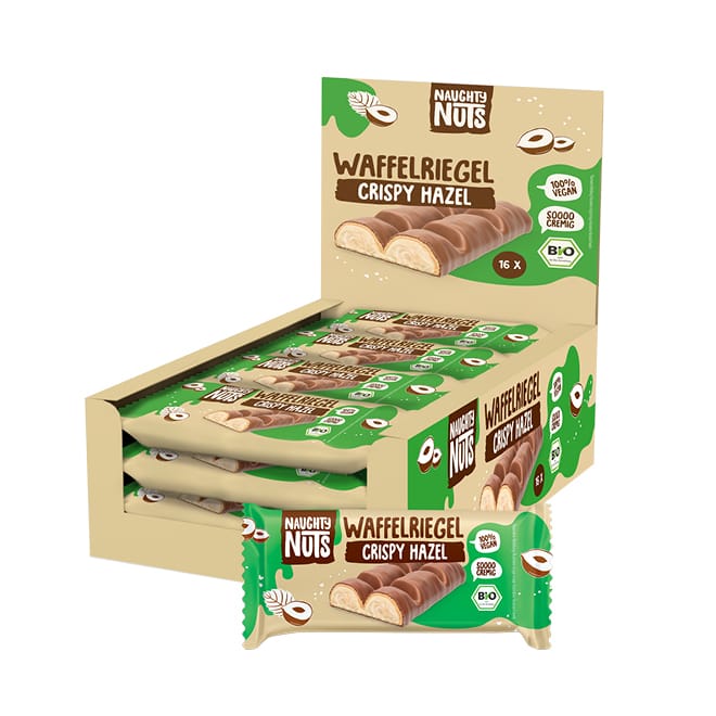 Bio Schoko-Waffelriegel Crispy Hazel - Box