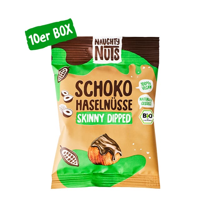 Bio Schoko-Haselnüsse (skinny dipped) - 10er Box - Box
