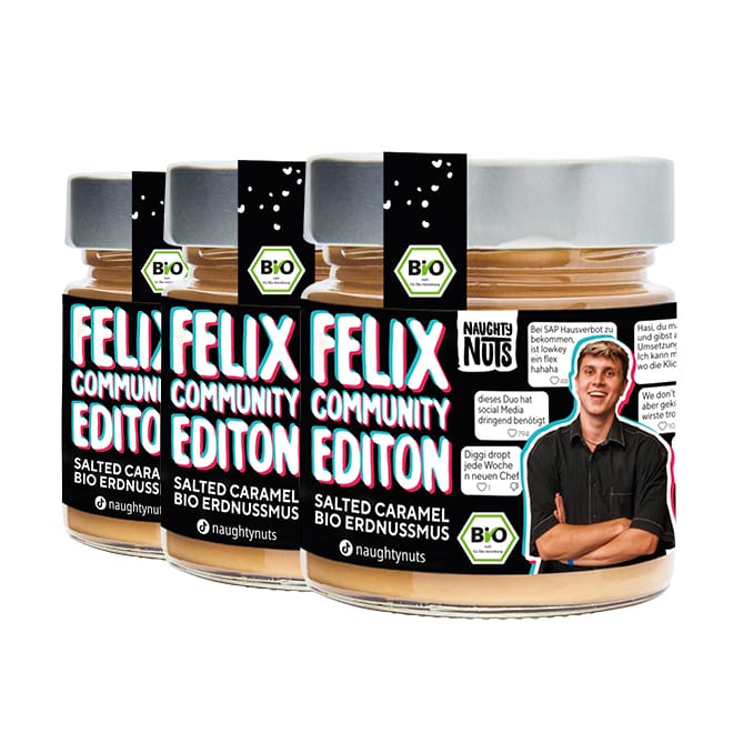 Naughty Nuts Nussbutter Limited Felix Community Edition - Erdnussmus Salted Caramel