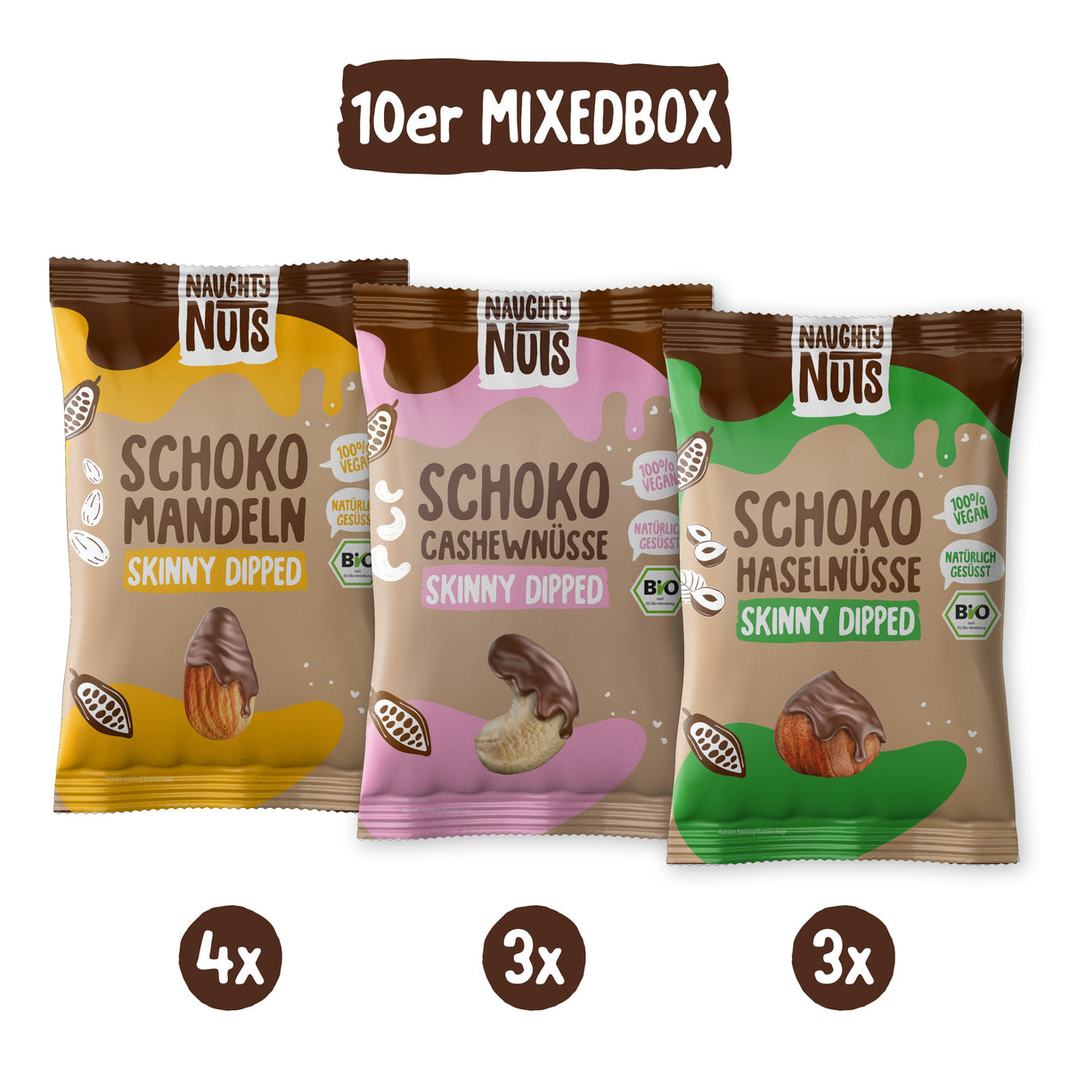 Bio Mixed Box Schoko-Nüsse(skinny dipped) - 10er Box - Box