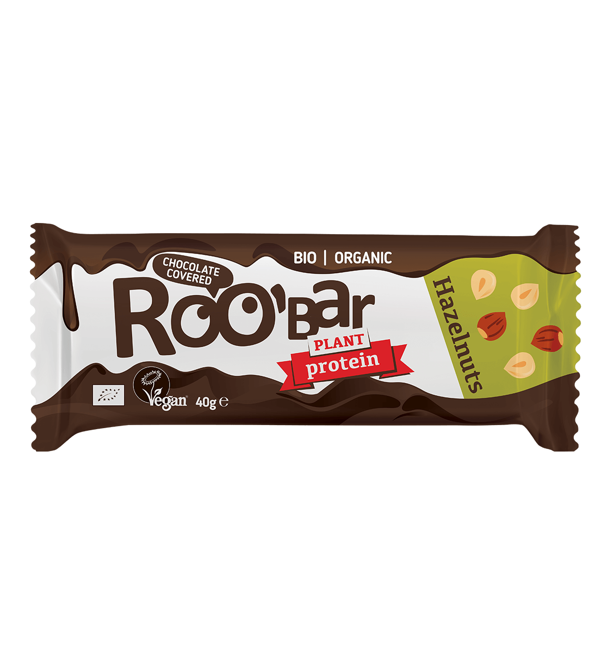 Roobar Schoko-Riegel Bio Protein Schokoriegel mit Haselnuss