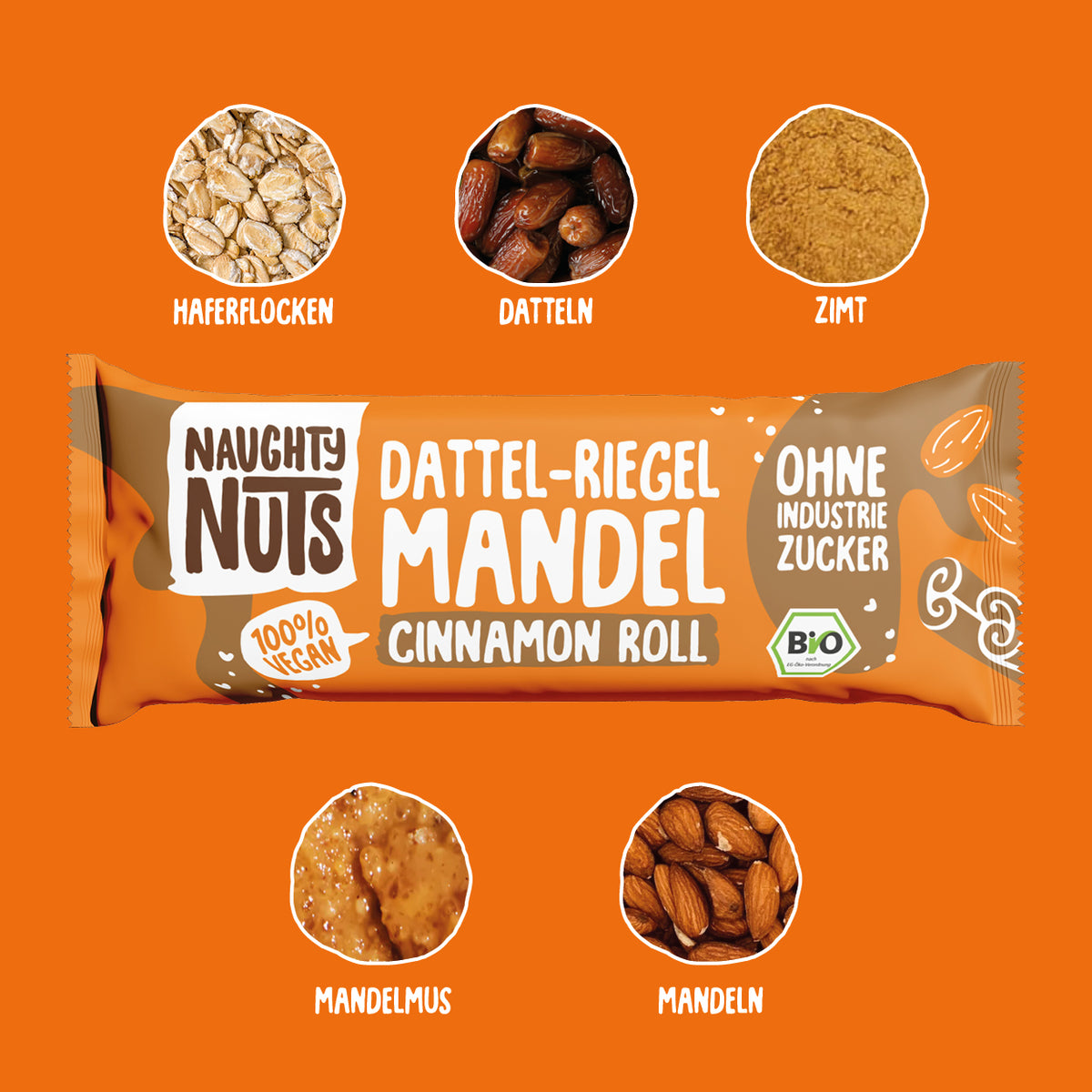 Bio Dattel-Riegel Mandel Cinnamon Roll