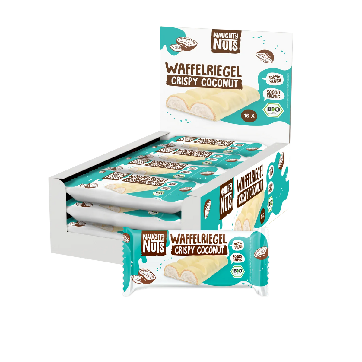 Bio Schoko-Waffelriegel Crispy Coconut - Box