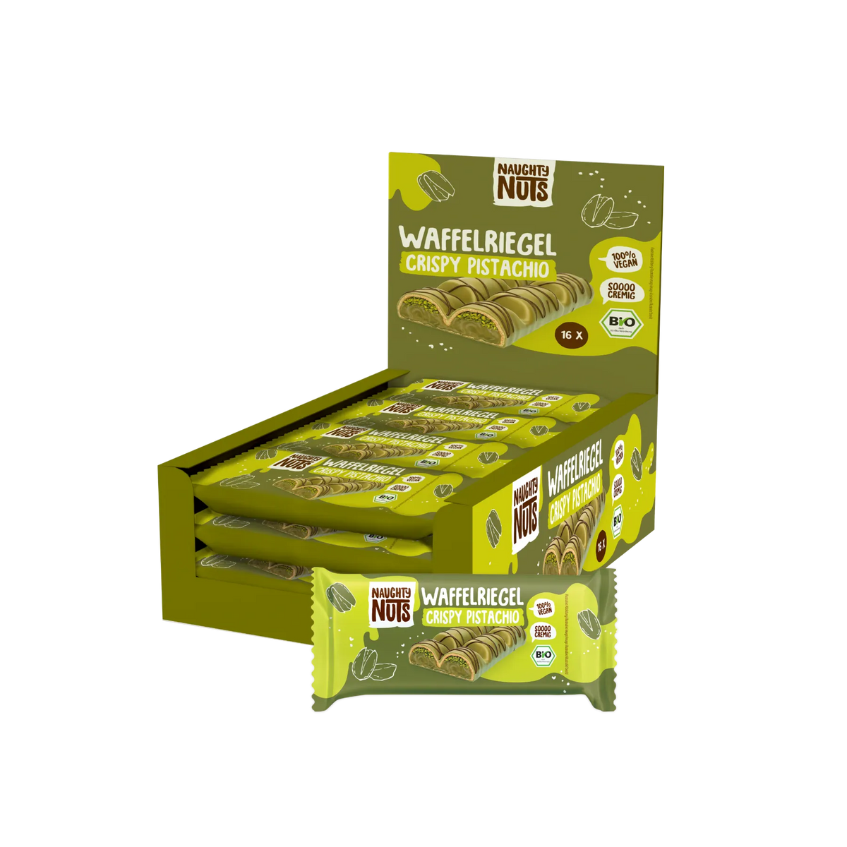 Bio Waffelriegel Crispy Pistachio - box