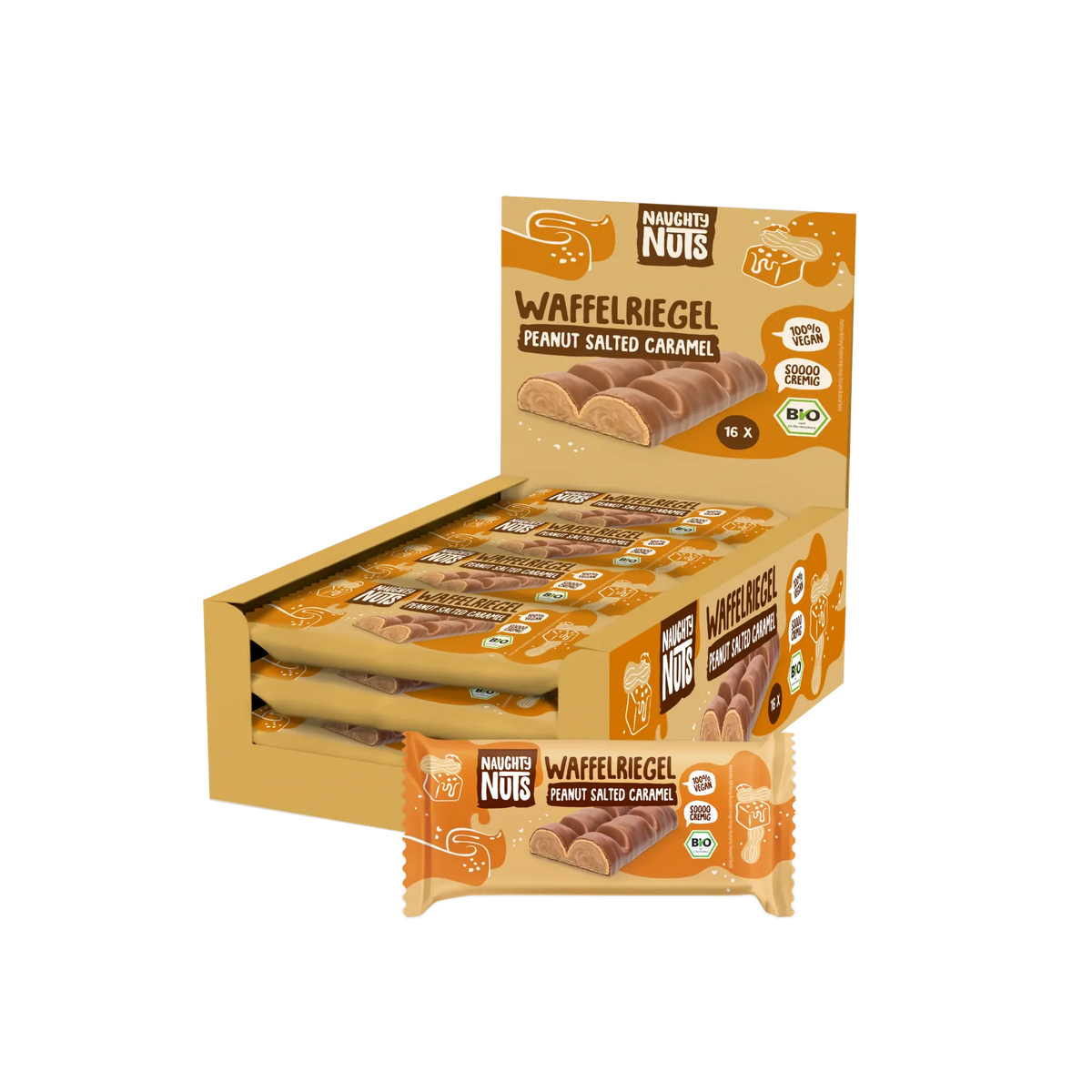 Bio Waffelriegel Peanut Salted Caramel - box