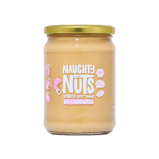 Bio Cashewmus Smooth im 500g Glas mit Naughty Nuts Logo
